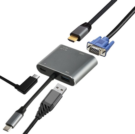USB-C naar HDMI VGA Adapter 4-in-1 ...