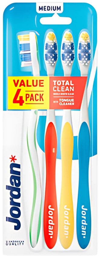 Jordan - Total Clean - Tandenborstels Medium - 4 Tandenborstels