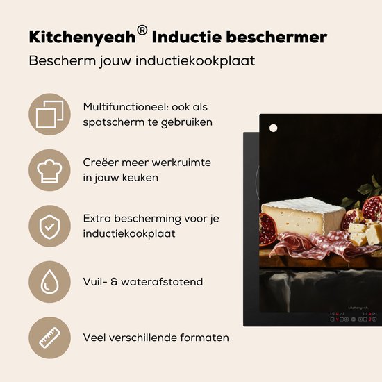 KitchenYeah® Protection plaque induction 78x78 cm - Nature morte - Vintage - Buvette - Protege plaque de cuisson - Couvre plaque induction - Protecteur d'induction - Cuisine