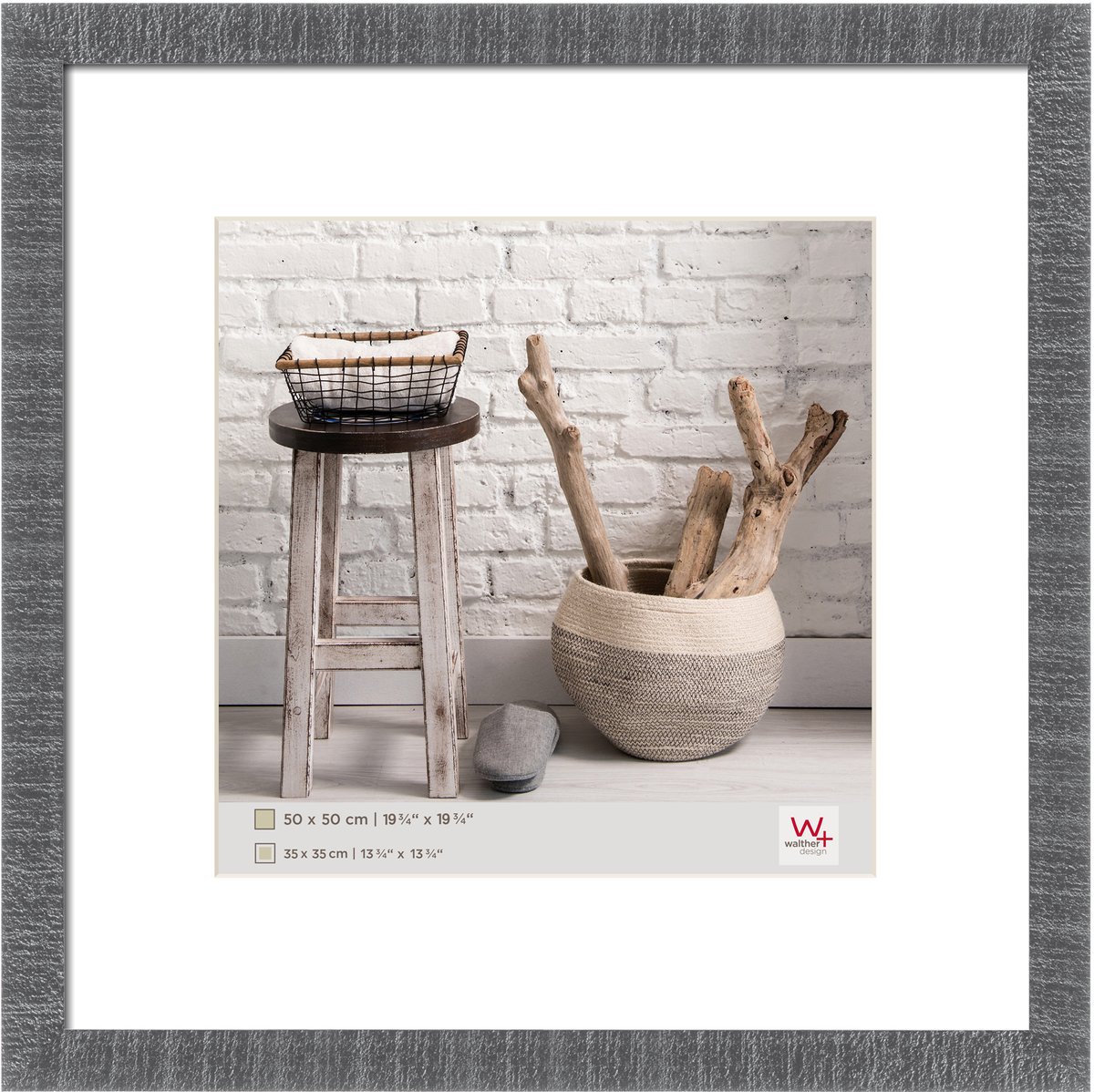 Walther Home - Houten lijst - Fotoformaat 50x50 cm - Grijs