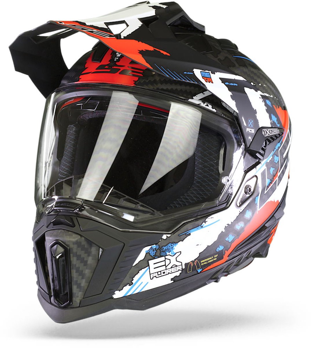 LS2 MX701 C Explorer Extend Mat Rood Adventure Helm - Helm