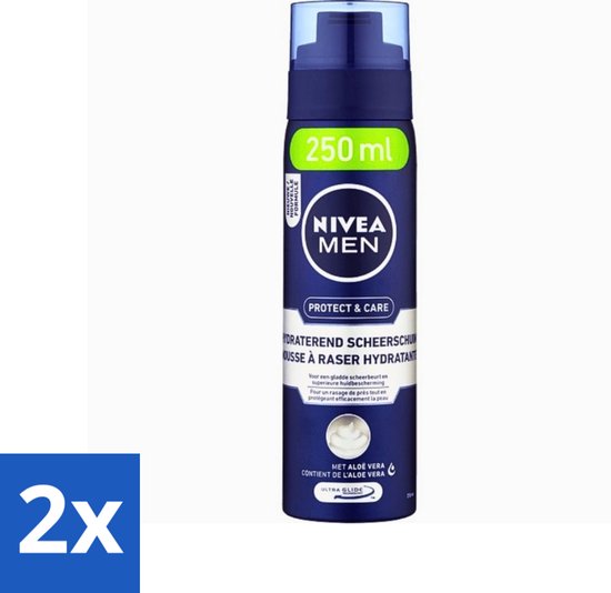 Nivea - Crème à raser Homme - Original - Protectrice - 250 ml - Pack économique - 2 pièces