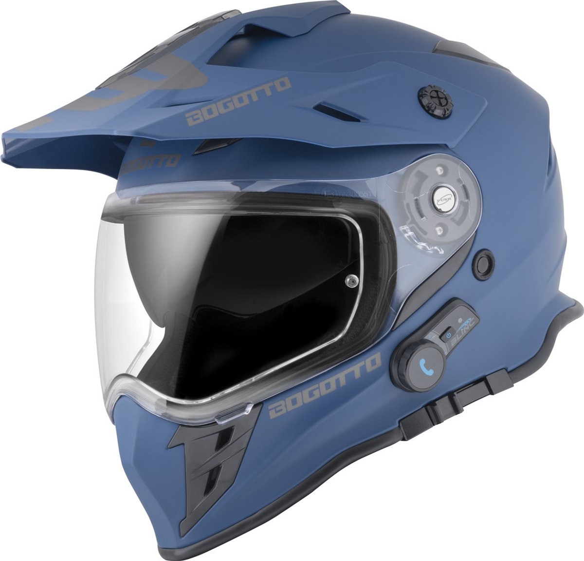 Bogotto H331 BT Blauw Bluetooth Enduro Helm - Maat L - Helm