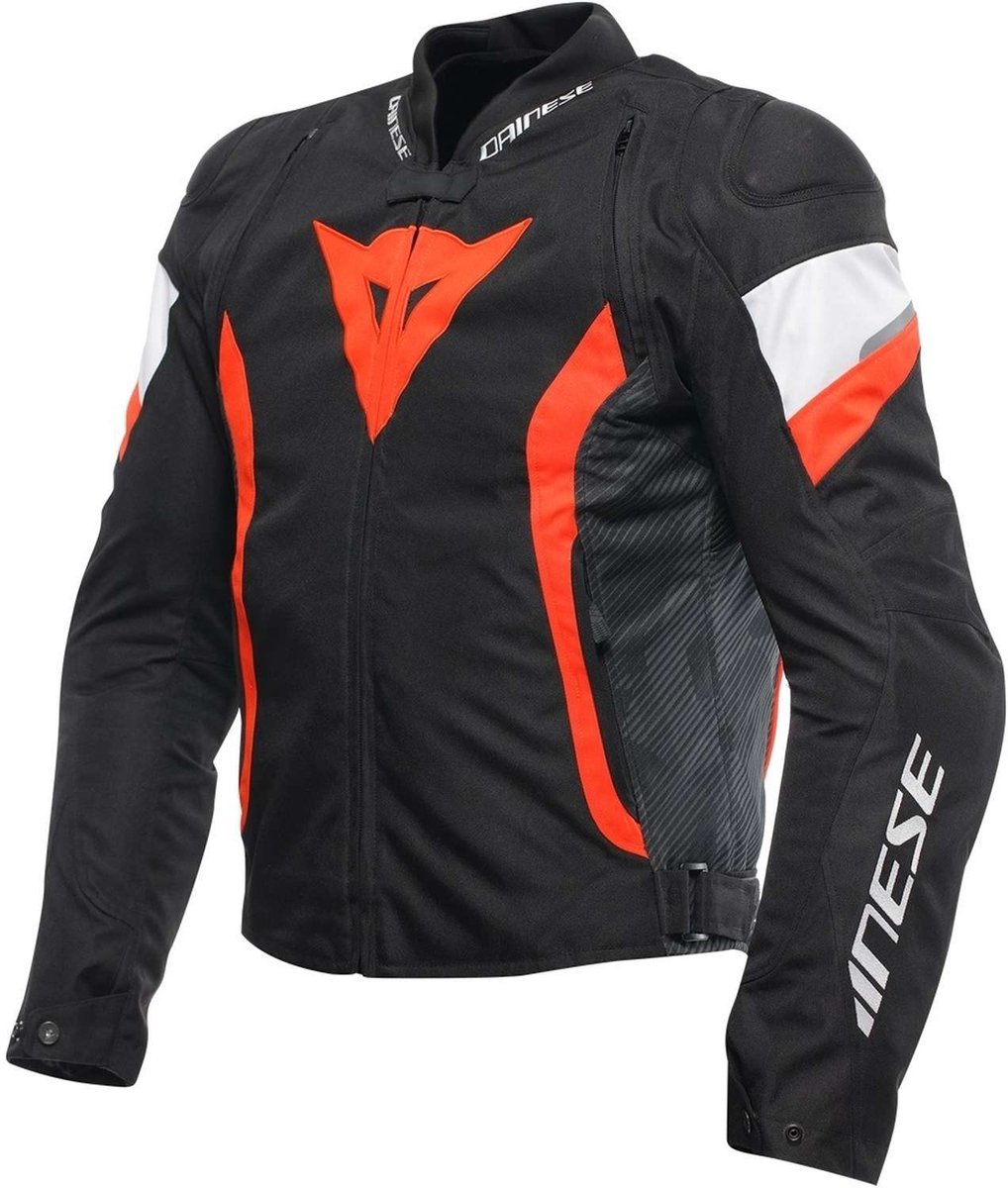 Dainese Avro 5 Tex Jas Zwart Rood Fluo Wit - Jas