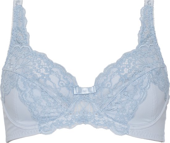 Guy de France - Soutien-gorge à armatures bleu BH - micro + dentelle - 90C