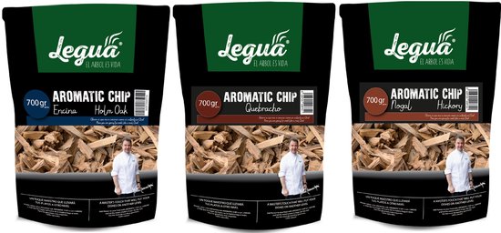 Legua Rooksnippers Trio – Steeneik, Quebracho & Hickory | Duurzaam Rookhout | 3 x 700gram