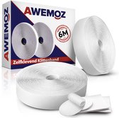 AWEMOZ Klittenband Zelfklevend - 2x6 Meter Lang - Velcro Wit - Extra Sterk