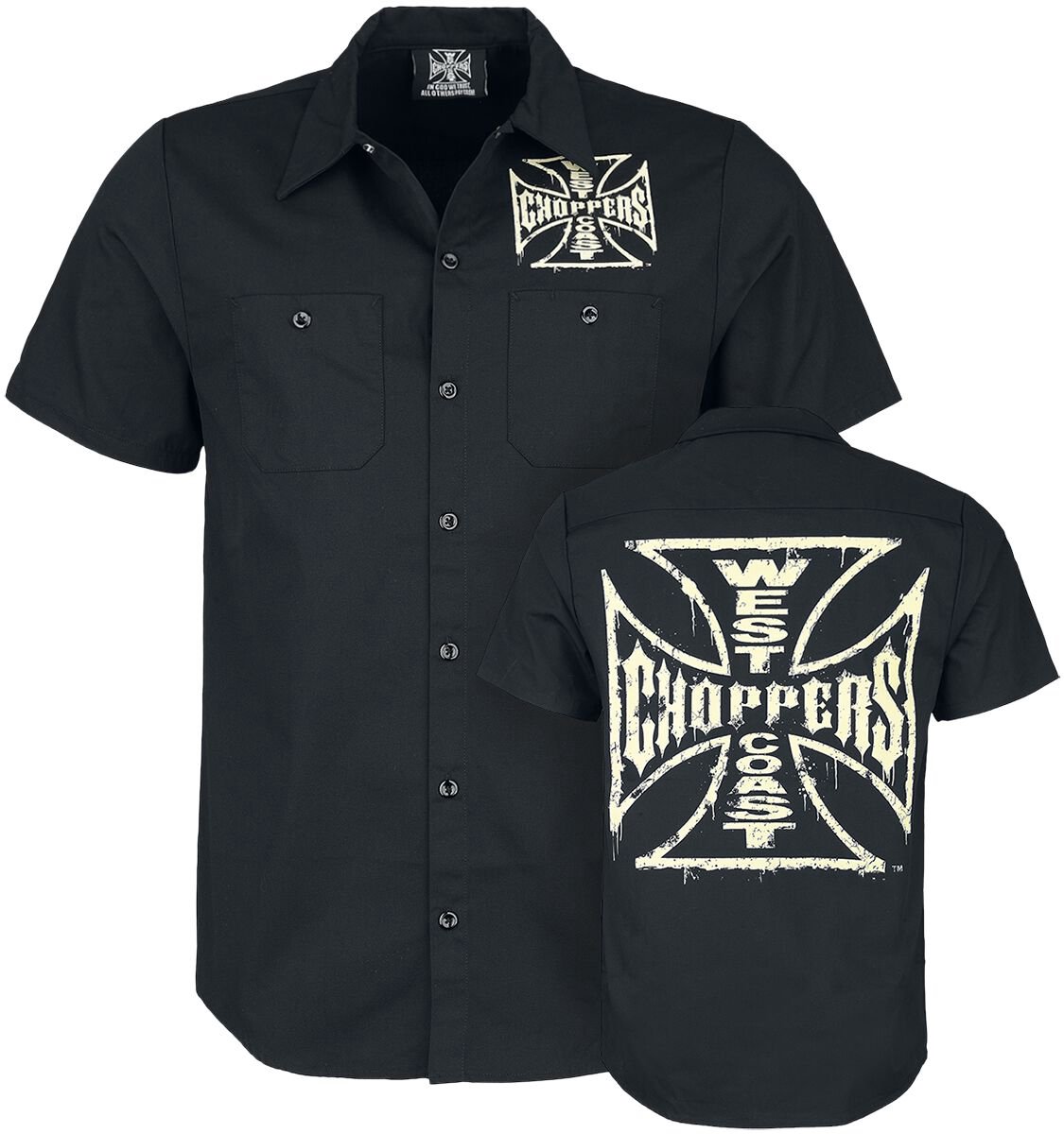 West Coast Choppers Versleten OG logo Shirt met korte mouwen zwart