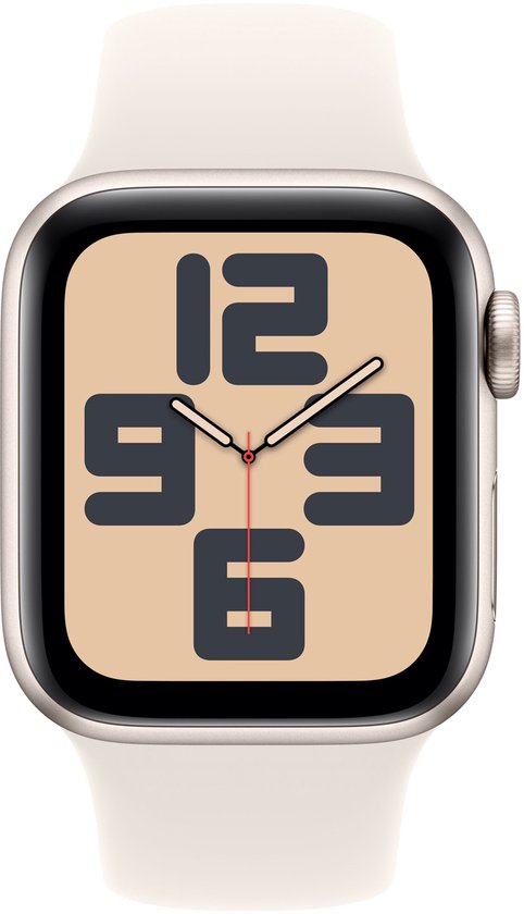 Apple Watch SE 2024 40mm Starlight Aluminium Case with Starlight Sport Band - S/M