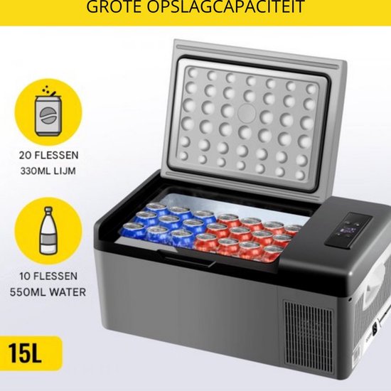 Koelbox PRO - 15L - Koelkast - Elektrische Draagbare Auto Koelbox - Frigo Vriezer - Camping van Koelbox. — afbeelding 3