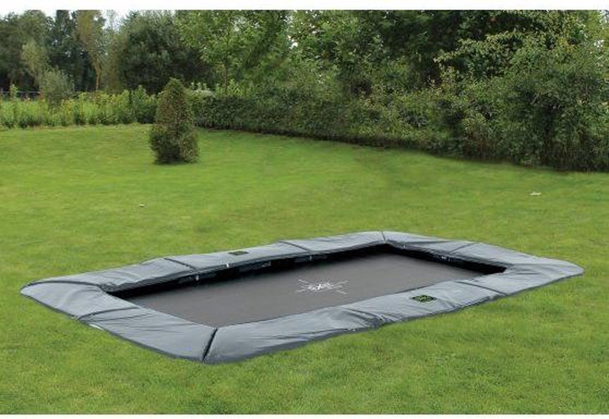 EXIT Supreme groundlevel trampoline 214x366cm - grijs | bol.com