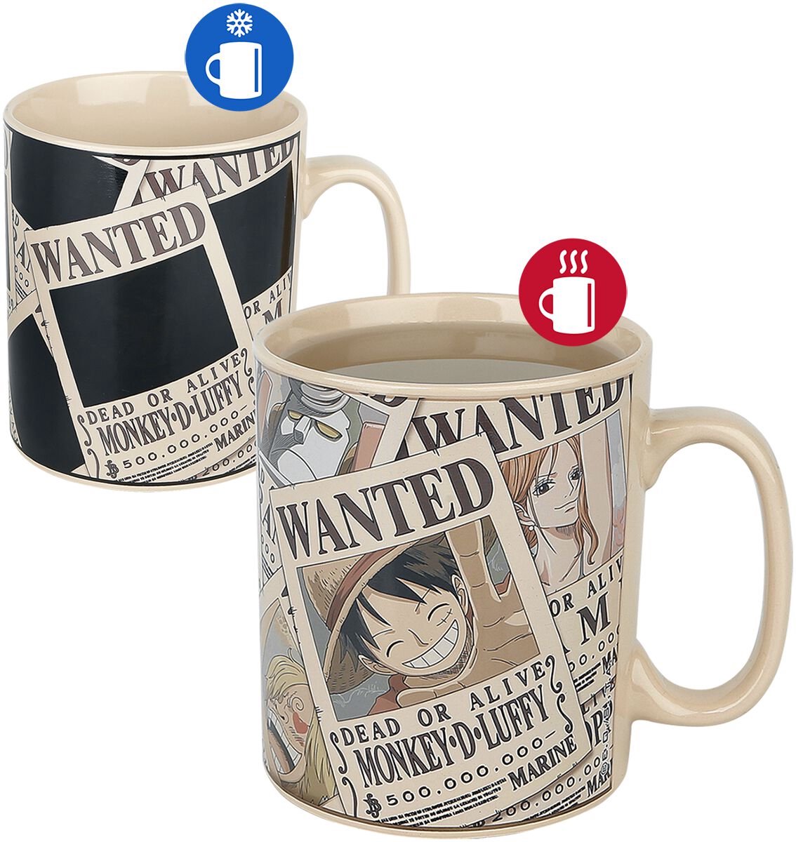 One Piece Wanted - Heat Change Mug Kop meerkleurig Keramiek -