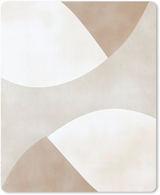 Muismat 19x23 cm - Mousepad Bruin - Japandi - Abstract - Muismatten