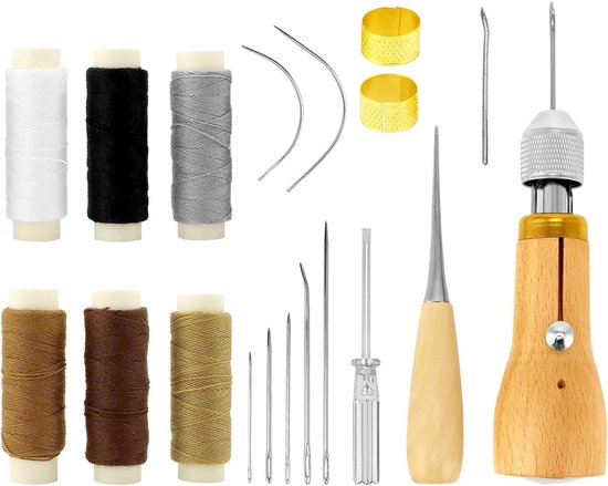 ZMZaoan 7-delig leer naaiset, Leather Sewing Tool Set, Met ZMZaoan 7-delig leer naaiset, Leather Sewing Tool Set, Met