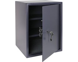 Kluis met Vingerafdruk - Brandwerend - Safe met Noodsleutel - Grijs