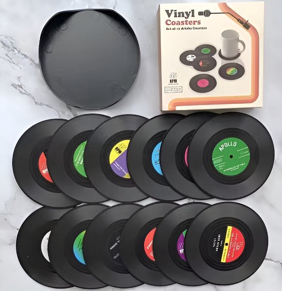 10 Onderzetters Gemaakt Van Echte Vinylplaten