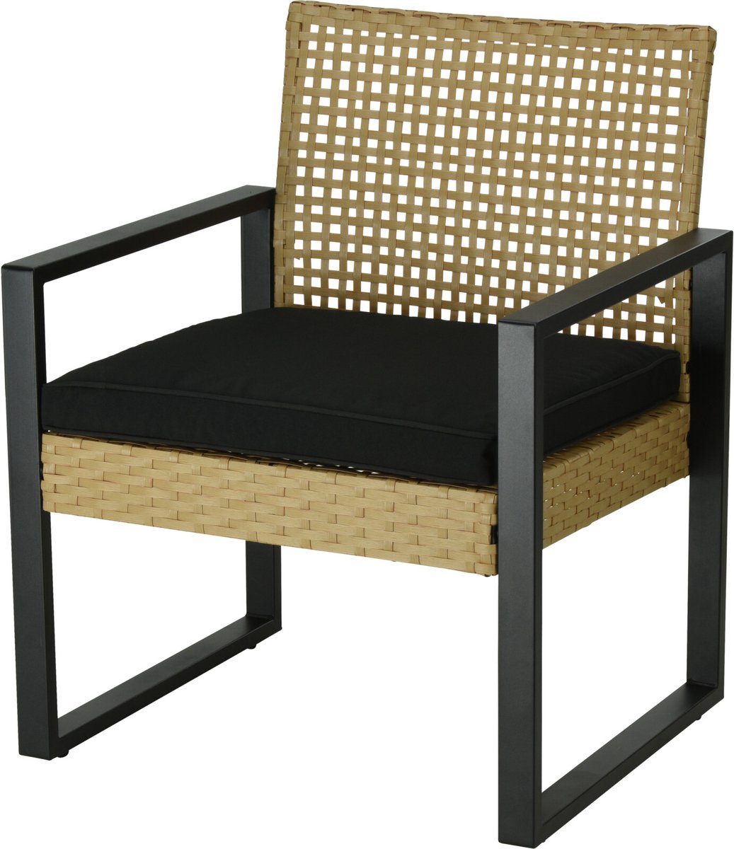 TUINSET 4 DELIG PE RATTAN - BANK - STOELEN - TAFEL - LOUNGSET