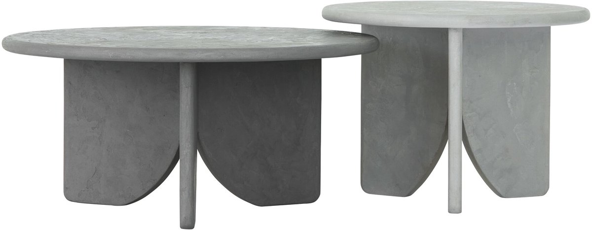 DTP Home Coffee table Melo Air, set of 2,40xØ55 cm (color: Frost) / 35xØ75 cm (color: Dusk), mortex