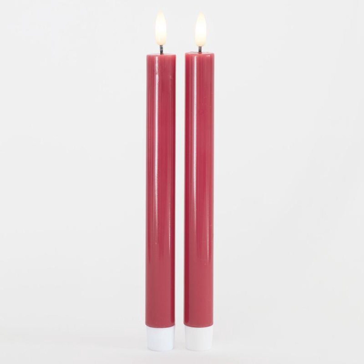 Sirius - LED-Dinerkaarsen 'Sille' (25cm hoog, Set van 2) - Rose Plum - Roze