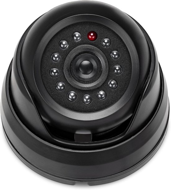 ELEAR 2 Stuks Zilver Dummy Camera Nep Beveiligingscamera met Ledlicht Nepcamera Bewakingscamera Met Knipperend Licht Fake Camera voor Buiten en Binnen Weerbestendige