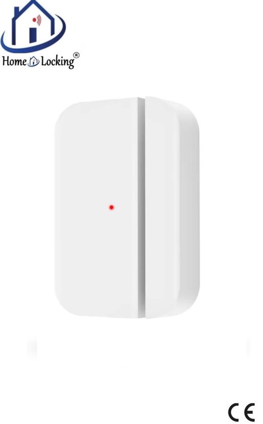 Wit Home-Locking raam-deur contact met rode indicator en CE-keurmerk.