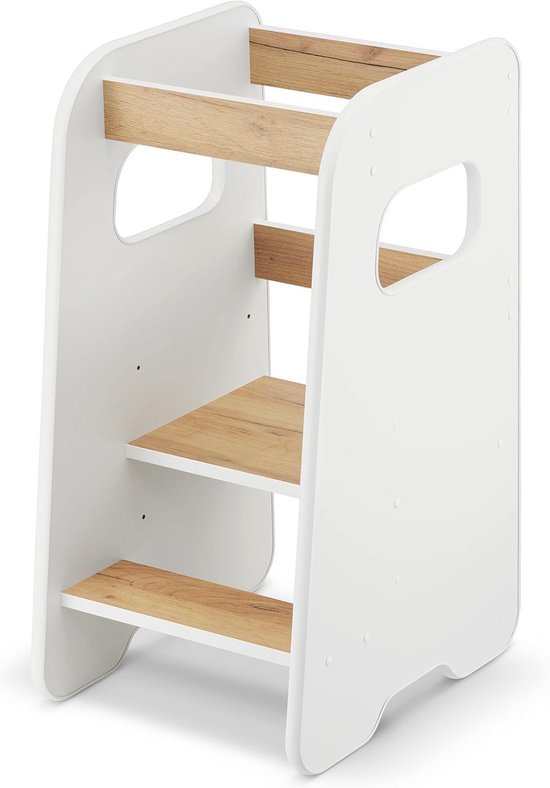 defiPad KH_80_50_B Children's Educational Tower Stylish Tilt Protection Learning Tower Height Adjustable Highest Safety Learning Tower from 1 Year Small Helper Black 80 x 50 x 40 CM