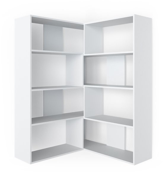 Vicco Kinderboekenkast Lio, Wit, 33.3 x 162.2 cm met 4 Vicco Kinderboekenkast Lio, Wit, 33.3 x 162.2 cm met 4
