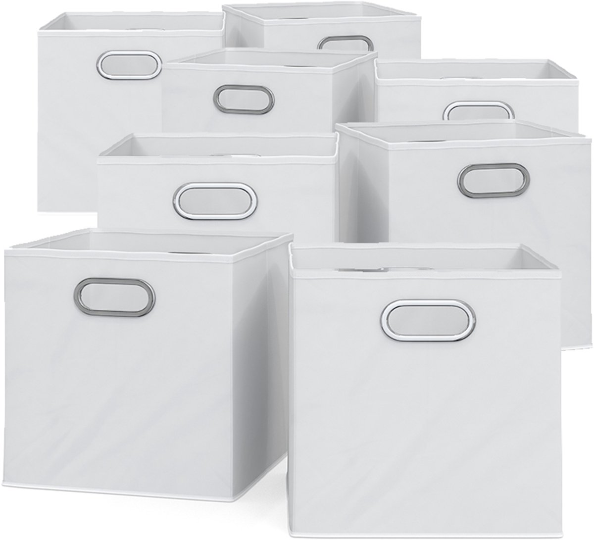 Vicco Opbergbox – 30 x 30 cm Set van 8 Wit