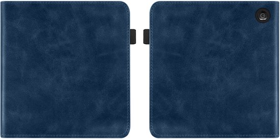 BukkitBow - Beschermhoes geschikt voor Kobo Libra Colour - E-reader Cover - Smart Sleep Cover - Zacht Motief - Donker Blauw van BukkitBow — afbeelding 4