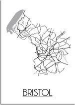 DesignClaud Bristol Plattegrond poster A2 + Fotolijst wit