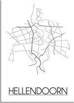 DesignClaud Hellendoorn Plattegrond poster - A2 + fotolijst wit (42x59,4cm)