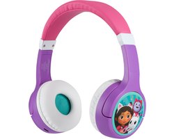 foto van Gabby's Poppenhuis - draadloze kinderkoptelefoon - met volumebegrenzing - lange speeltijd - met extra audiokabel