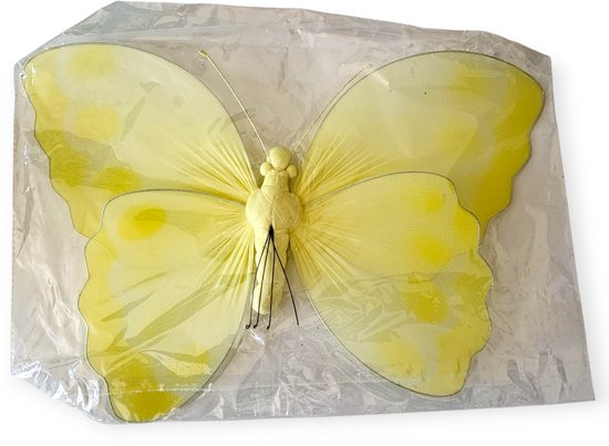 Décoration Papillon Jaune 34 cm