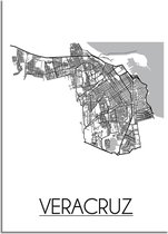 DesignClaud Veracruz Plattegrond poster A2 + Fotolijst zwart