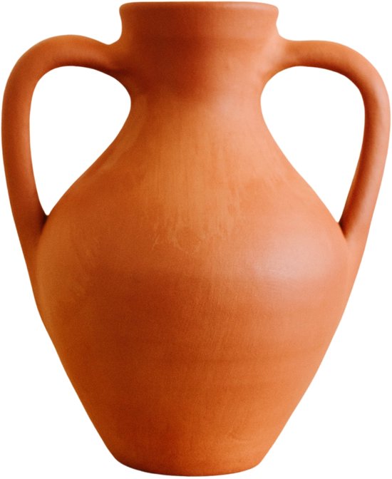 Terracotta amphora kruik vaas 13 × 11 × 17 cm - Spaans aardewerk - Ongeglazuurd - kleine decoratieve vaas