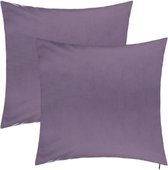 Housse de coussin Barbons 45x45, lot de 2 housses de coussin, taie d'oreiller, Lila