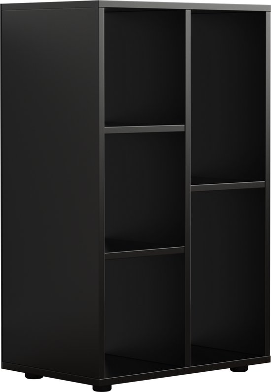 VDD - Vakkenkast - Vakken kast - Vakkenkast Roomdivider - Vakkenkast Zwart - Wandkast - Wand kast - Boekenkast - Boekenkast Zwart - Boeken kast - Zwart - 5 vakken