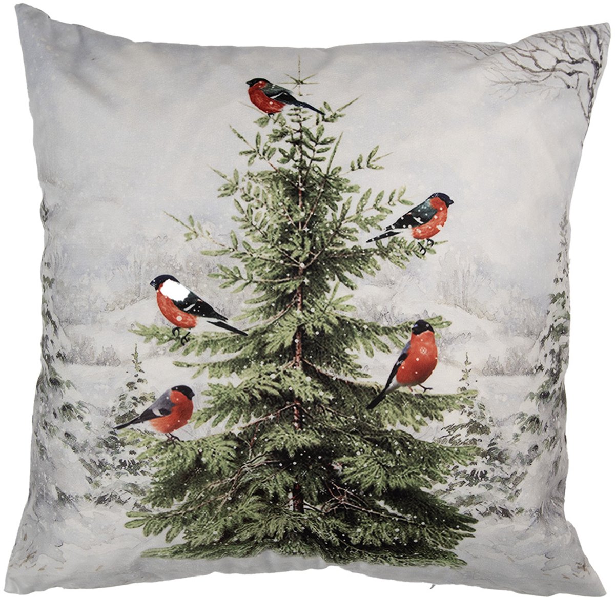 Kussenhoes 45x45 cm Wit Polyester Kerstboom