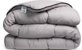 Avenue - Luxe en makkelijk dekbed zonder overtrek – Hoesloos 1 persoons dekbed 140x200 cm – Anti-allergisch & hygiënisch – Wasbaar op 60°C – Wolkenzacht en soepel – Taupe/grijs – All Year comfort zomerdekbed & winterdekbed
