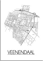 DesignClaud Veenendaal Plattegrond poster - A2 + fotolijst wit (42x59,4cm)