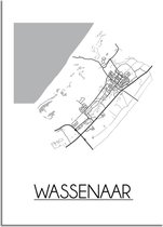 DesignClaud Wassenaar Plattegrond poster  - A3 + Fotolijst zwart (29,7x42cm)