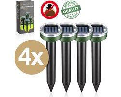 DecoVeen® Mollenverjager - Muizenverjager - 4 Stuks - Mollenbestrijding - Diervriendelijk - Op Zonne-energie - Ongedierte Verjager- Waterdicht