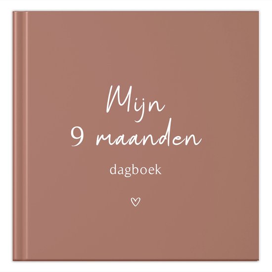 Fyllbooks - Mijn negen maanden Dagboek - Zwangerschapsboek, Babyboek - 9 maanden Invulboek Zwangerschap - Roestroze