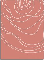 DesignClaud Lijnen rood/bruin - Grafische poster A2 poster (42x59,4cm)