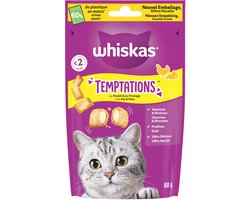 Whiskas Temptations - Verwensnacks - Kip Kaas 60 g
