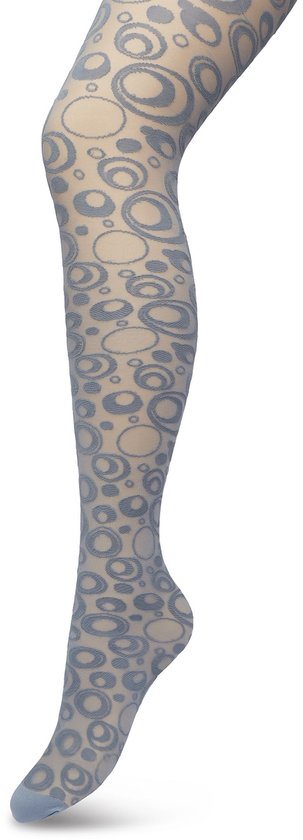 Collants Bonnie Doon 50 Deniers Grijs/ Blauw Femme Taille L/XL - Cercles et Pois - Imprimé - Cercles - Collants à pois - Coutures lisses - Confort de port maximal - Collants à cercles et pois - Collants Chique - Festif - Blue de Chine - BP221904.7