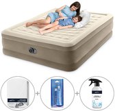 Intex Ultra Plush Luchtbed met ingebouwde pomp | Tweepersoons | 152 x 203 x 46 cm | Inclusief bijpassend hoeslaken + luchtbedverfrisser + reparatiekit