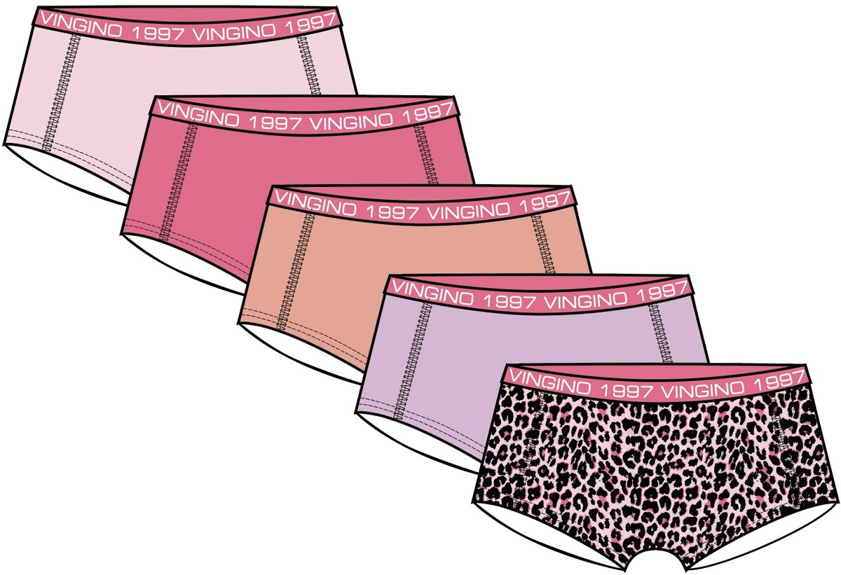 Vingino winter ondergoed meisjes - roze - Girls-boxer-5pack