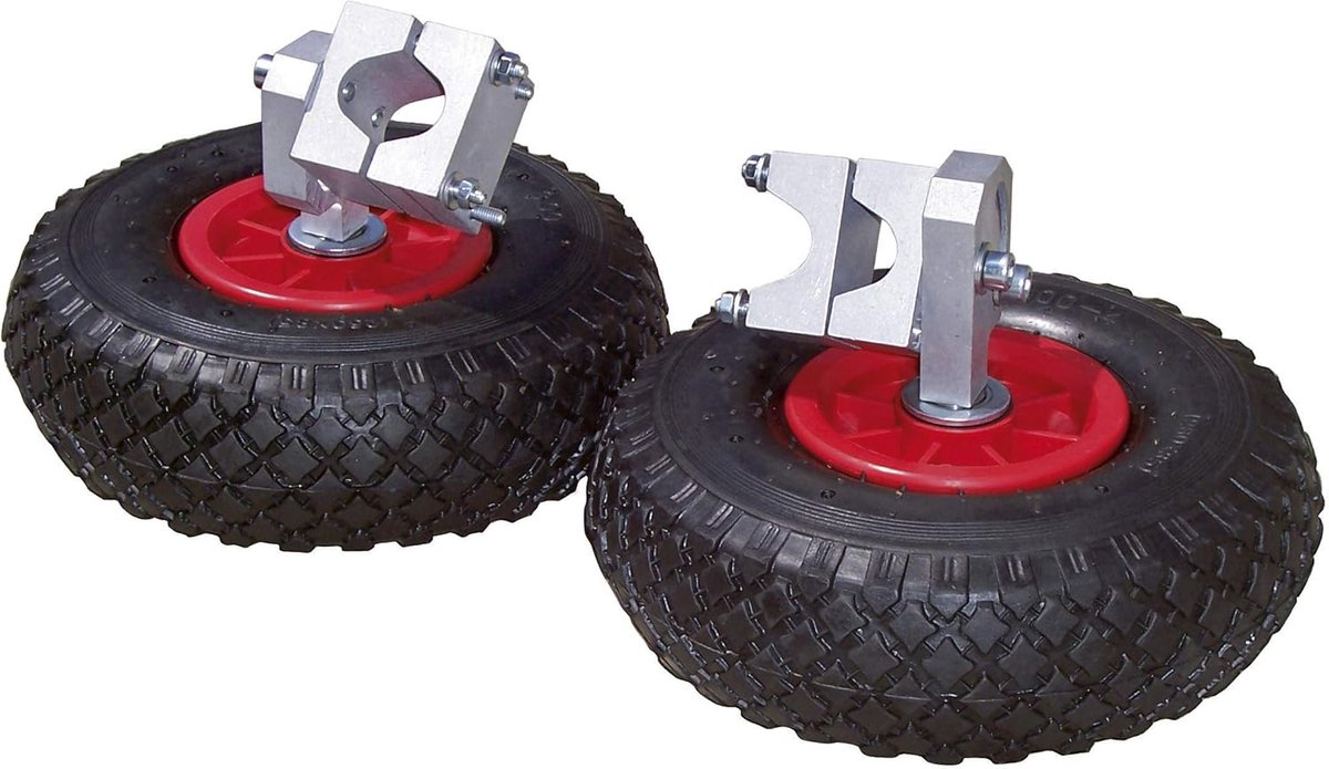 Steunwielen kruiwagen - eenvoudige montage - massief rubber - per paar - 29396