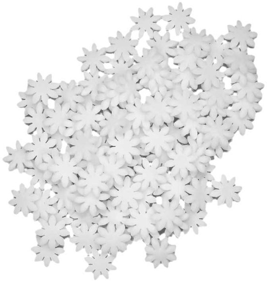 60 stuks hars platte madeliefjes, madeliefjes decoratieve vilten bloemen decoratieve bloemen voor knutselen voor doe-het-zelf knutselen stoffen etui woondecoratie(3 maten, wit